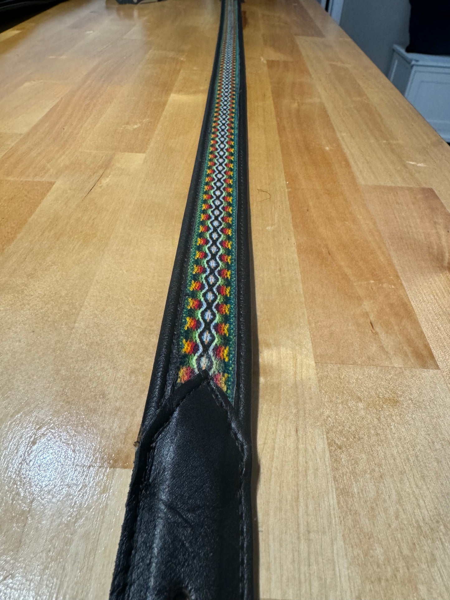 Black and Green Tribal Thread Belt