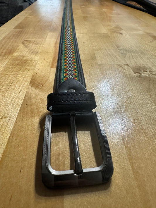 Black and Green Tribal Thread Belt