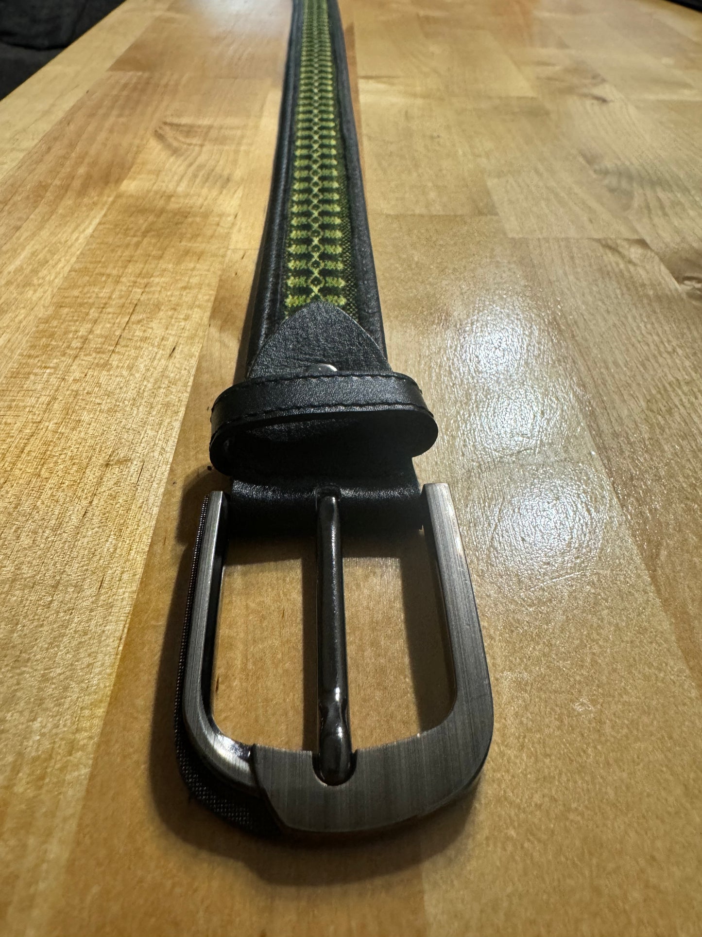 Black and Lime Tribal Thread Belt